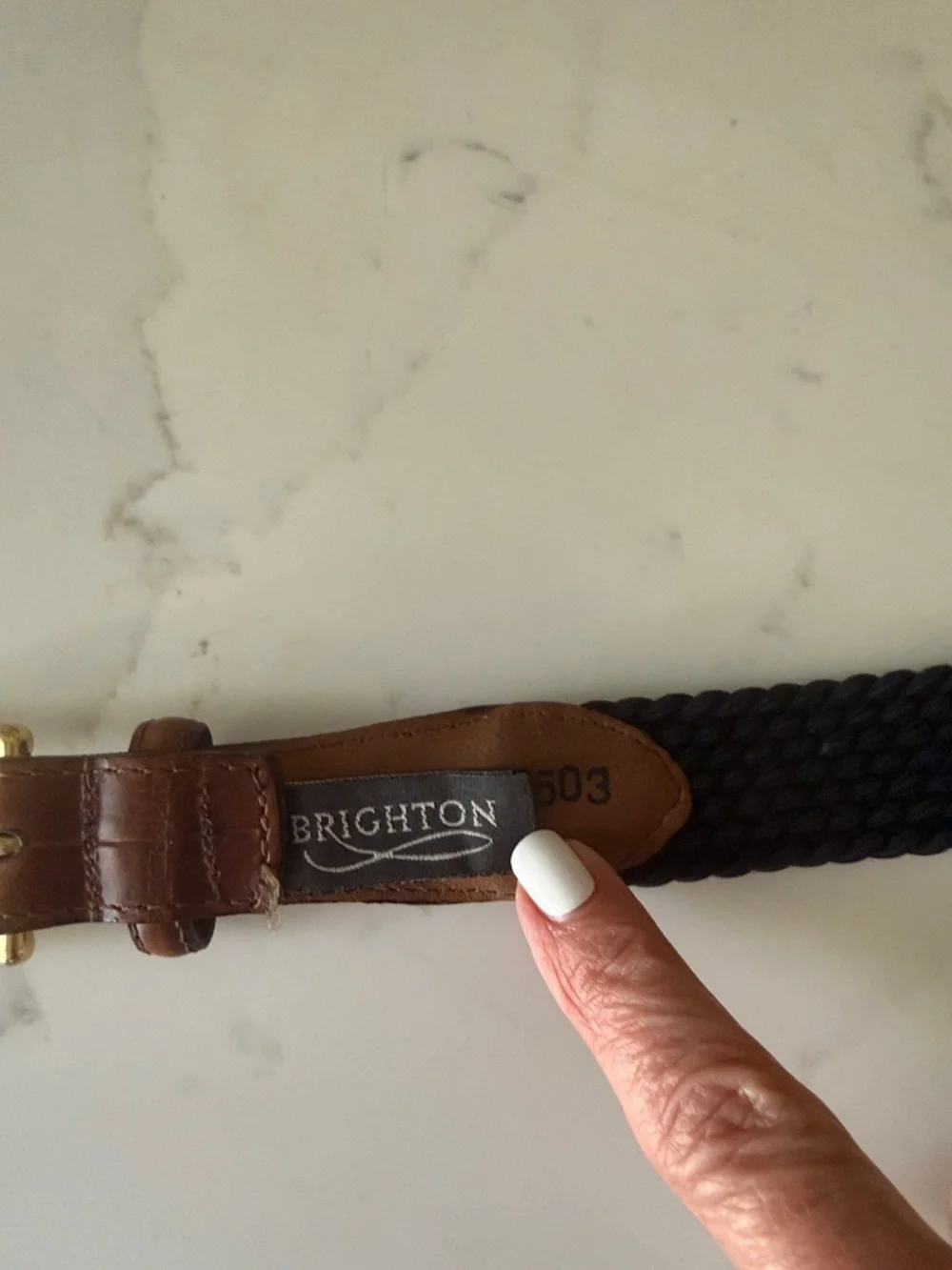 Brighton Leather and Fabric Belt for Men